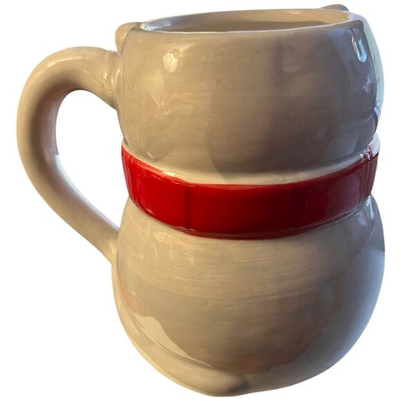 Merry & Bright Cat Mug with Red Scarf β Christmas Kitty Coffee Cup Ceramic - Picture 4 of 9